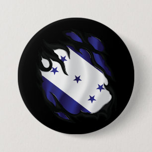 Badge Rond 7,6 Cm Drapeau déchiré du Honduras