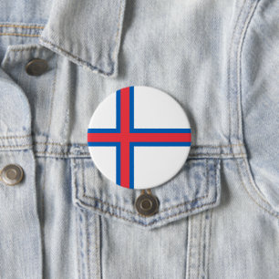 Badge Rond 7,6 Cm Drapeau des îles Féroé