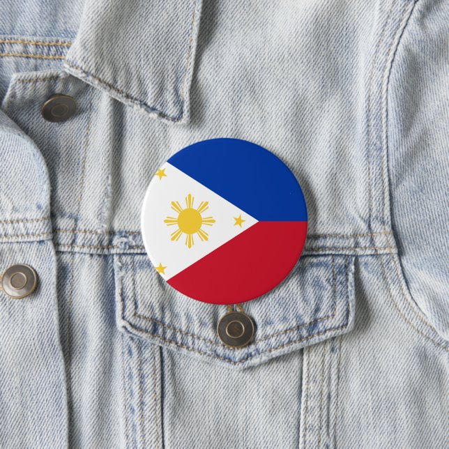 Badge Rond 7,6 Cm drapeau des Philippines (En situation)