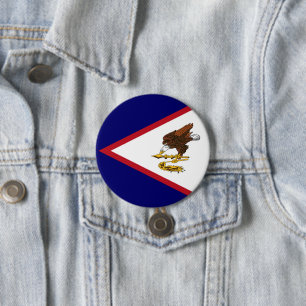 Badge Rond 7,6 Cm Drapeau des Samoa américaines