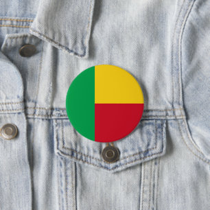 Badge Rond 7,6 Cm Drapeau du Bénin