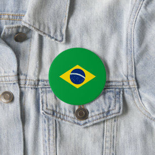 Badge Rond 7,6 Cm Drapeau du Brésil