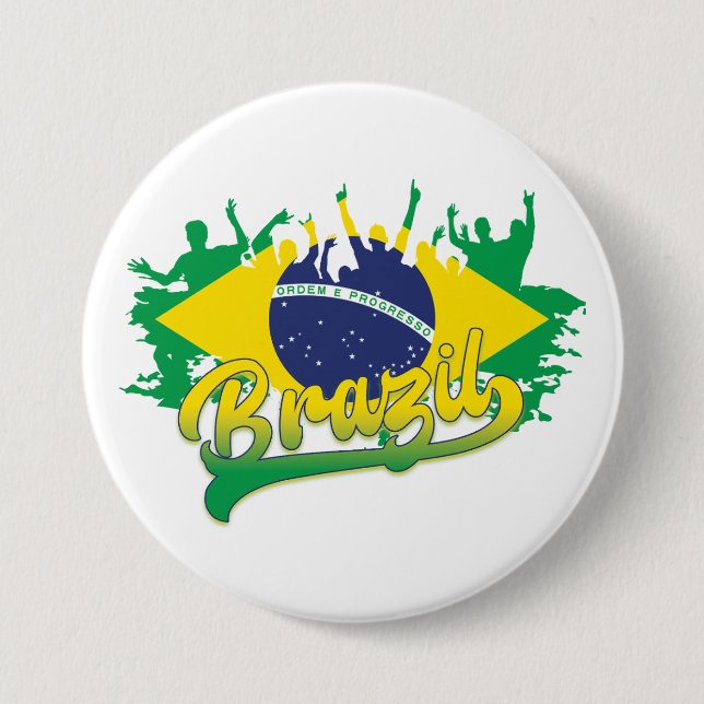 Badge Rond 7,6 Cm Drapeau du Brésil (Devant)