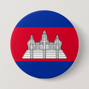 Badge Rond 7,6 Cm Drapeau du Cambodge
