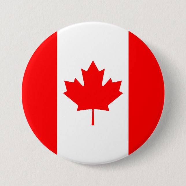 Badge Rond 7,6 Cm Drapeau du Canada (Devant)