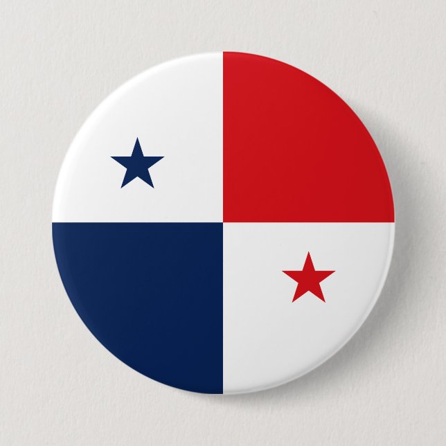 Badge Rond 7,6 Cm Drapeau du Panama (Devant)