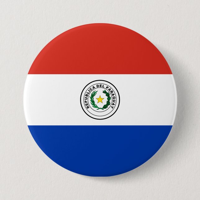 Badge Rond 7,6 Cm drapeau du Paraguay (Devant)