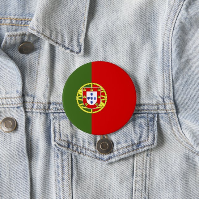 Badge Rond 7,6 Cm Drapeau du Portugal (En situation)