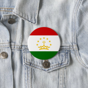 Badge Rond 7,6 Cm Drapeau du Tadjikistan
