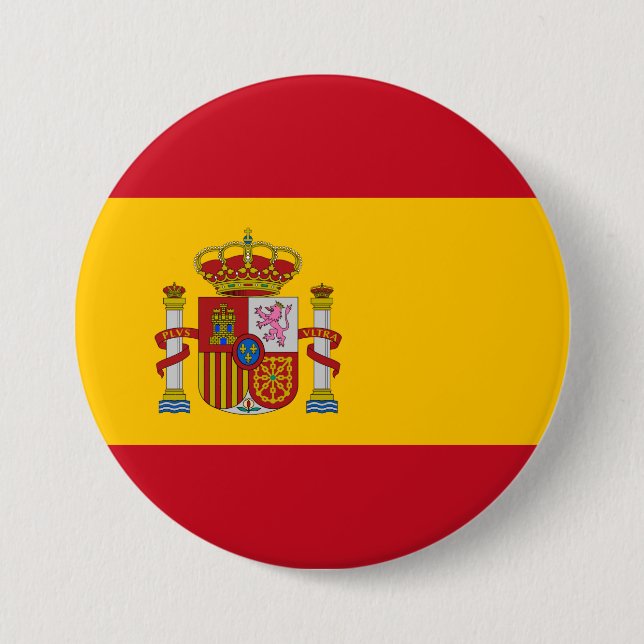 Badge Rond 7,6 Cm Drapeau Espagne (Devant)