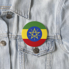 Badge Rond 7,6 Cm Drapeau éthiopien