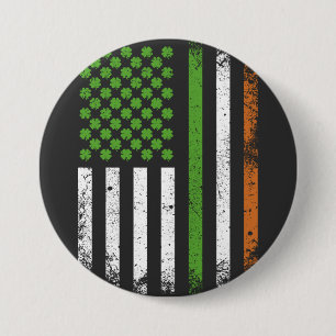 Badge Rond 7,6 Cm Drapeau irlandais américain Irlande