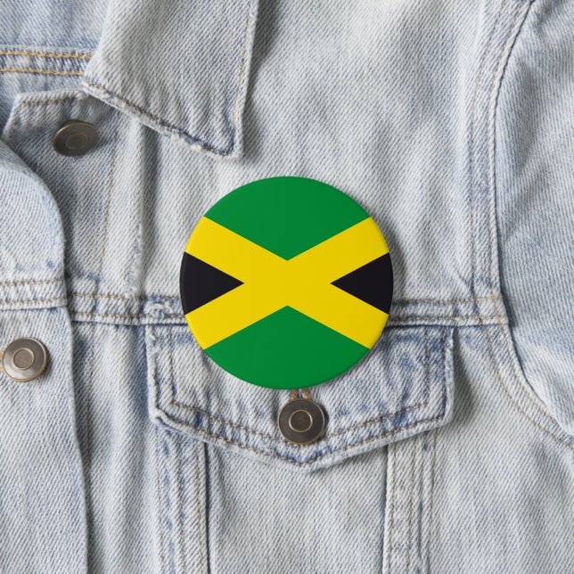 Badge Rond 7,6 Cm Drapeau jamaïcain (En situation)