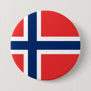 Badge Rond 7,6 Cm Drapeau norvégien