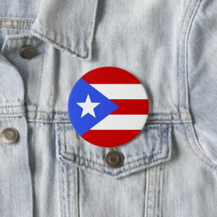 Badge Rond 7,6 Cm Drapeau Porto Rico
