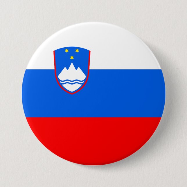 Badge Rond 7,6 Cm Drapeau Slovénie (Devant)