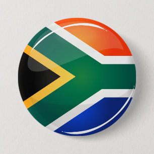 Badge Rond 7,6 Cm Drapeau sud-africain rond brillant