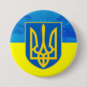 Badge Rond 7,6 Cm Drapeau ukrainien