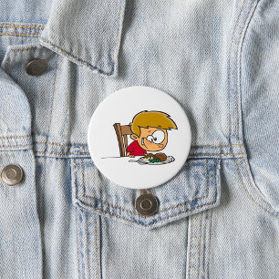 Badge Rond 7,6 Cm Drôle Cartoon Boy excité pour le dîner