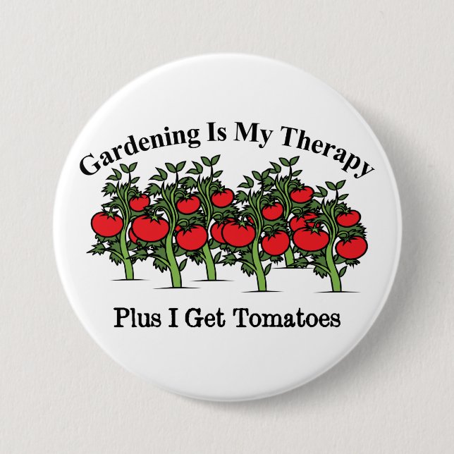 Badge Rond 7,6 Cm Drôle Jardinage Est Mon Thérapie (Devant)