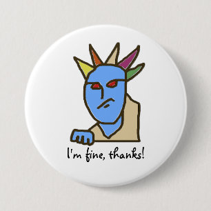 Badge Rond 7,6 Cm Drôle WEIRDOS Caricature ennuyée