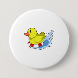 Badge Rond 7,6 Cm Duck with Swim ring à Water.PNG