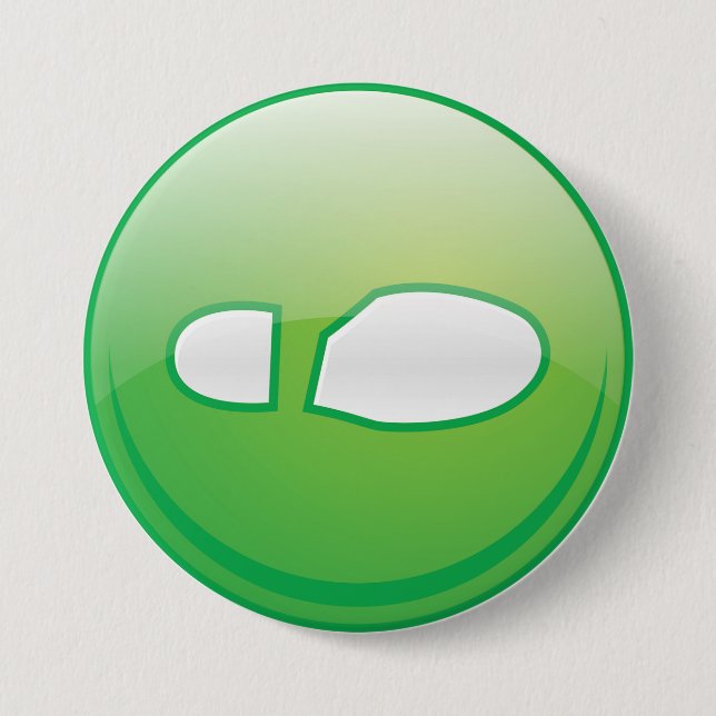 Badge Rond 7,6 Cm Eco-Friendly Green Footprint Icon (Devant)