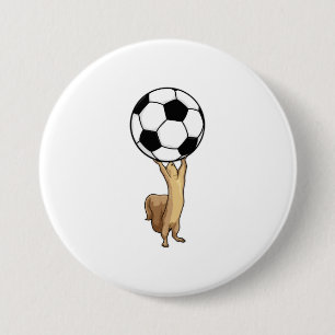 Badge Rond 7,6 Cm Écureuil avec balle de football