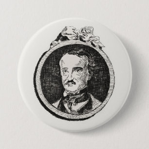 Badge Rond 7,6 Cm Edgar Allan Poe