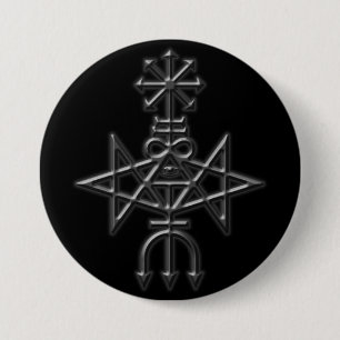 Badge Rond 7,6 Cm église traditionnelle de sigil satan