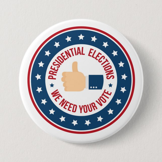Badge Rond 7,6 Cm Élection présidentielle (Devant)