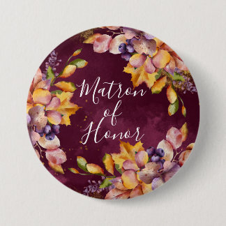 Badge Rond 7,6 Cm Élégance d'automne Matron d'honneur