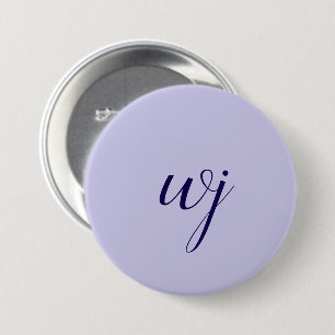 Badge Rond 7,6 Cm Élégant bleu personnalisé lettrage initiales