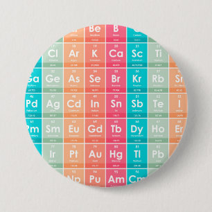 Badge Rond 7,6 Cm Éléments du Motif coloré du tableau périodique