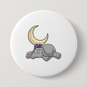 Badge Rond 7,6 Cm Elephant