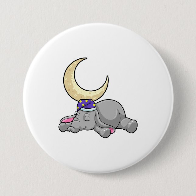 Badge Rond 7,6 Cm Elephant (Devant)