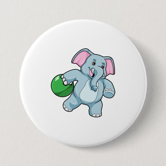 Badge Rond 7,6 Cm Éléphant de bowling (Devant)