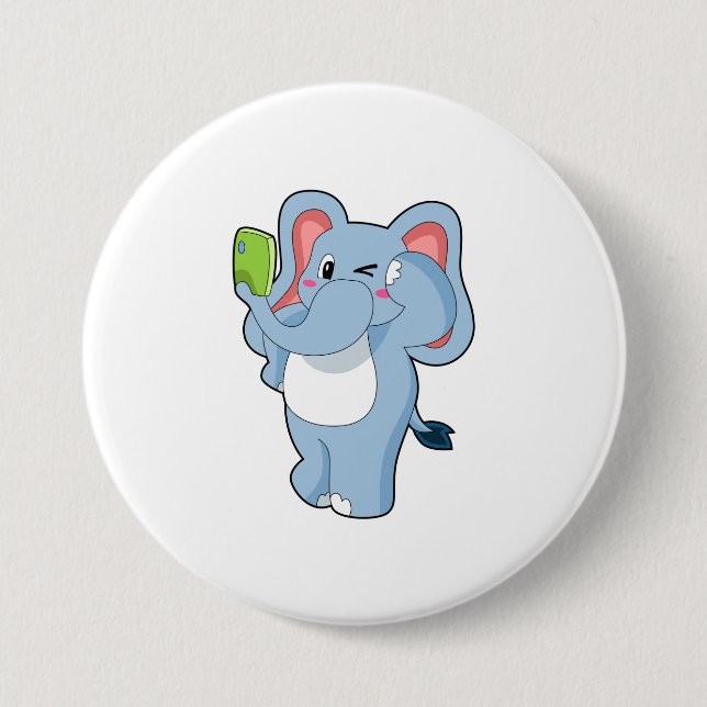 Badge Rond 7,6 Cm Elephant Mobile (Devant)