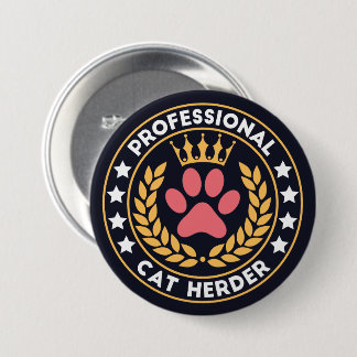 Badge Rond 7,6 Cm éleveur de chat professionnel