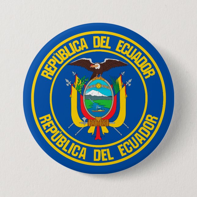 Badge Rond 7,6 Cm Emblème autour de l'Equateur (Devant)