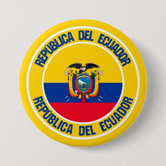Badge Rond 7,6 Cm Emblème autour de l'Equateur (Devant)