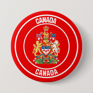 Badge Rond 7,6 Cm Emblème du Canada