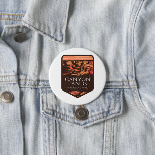 Badge Rond 7,6 Cm Emblème du coucher du soleil dans le parc national