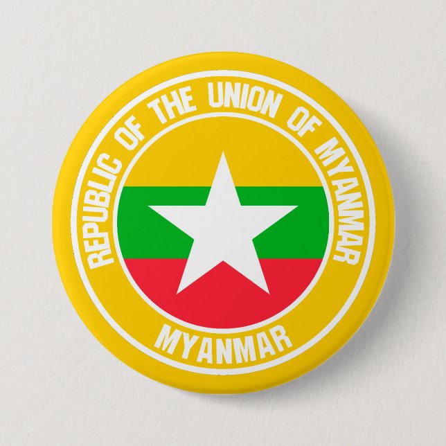 Badge Rond 7,6 Cm Emblème du cycle birman (Devant)
