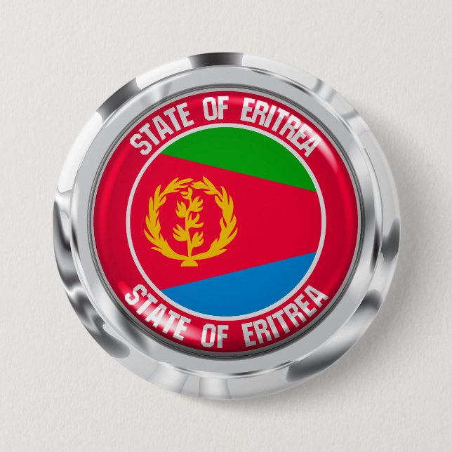Badge Rond 7,6 Cm Emblème du cycle de l'Érythrée (Devant)