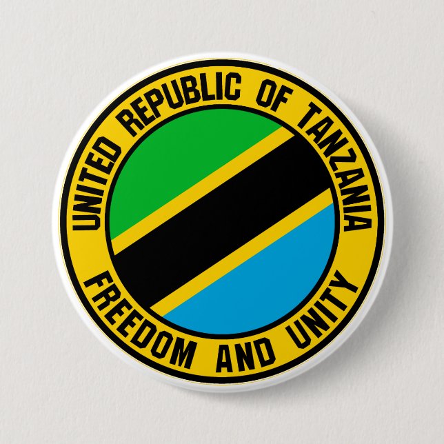 Badge Rond 7,6 Cm Emblème du cycle de Tanzanie (Devant)