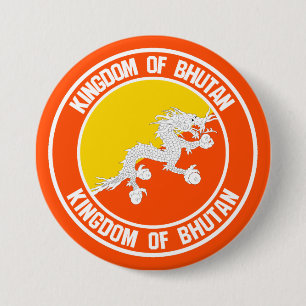 Badge Rond 7,6 Cm Emblème du cycle du Bhoutan