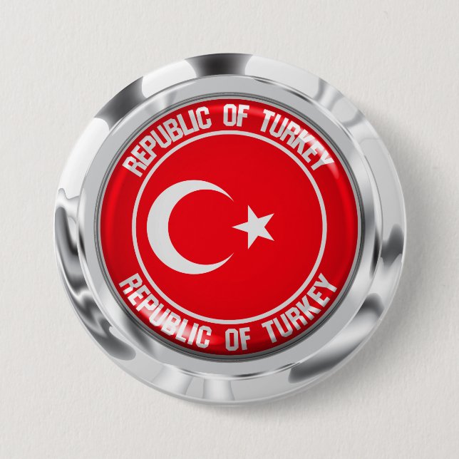 Badge Rond 7,6 Cm Emblème du cycle turc (Devant)