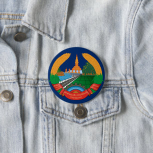 Badge Rond 7,6 Cm emblème du laos