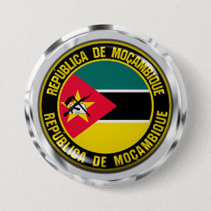 Badge Rond 7,6 Cm Emblème du Mozambique